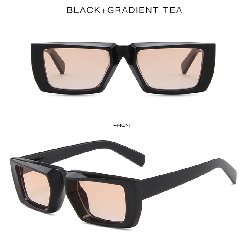 Kacamata Hitam Gaya Punk Frame Persegi Kecil Bahan Metal Untuk Pria / Wanita