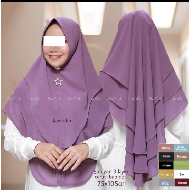 Kerudung Khimar 3 layer Babydoll grade A