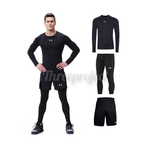 Baju Olahraga Pria Manset Olahraga Pria Celana Olahraga Pria Legging Sport Manset Olahraga 1set