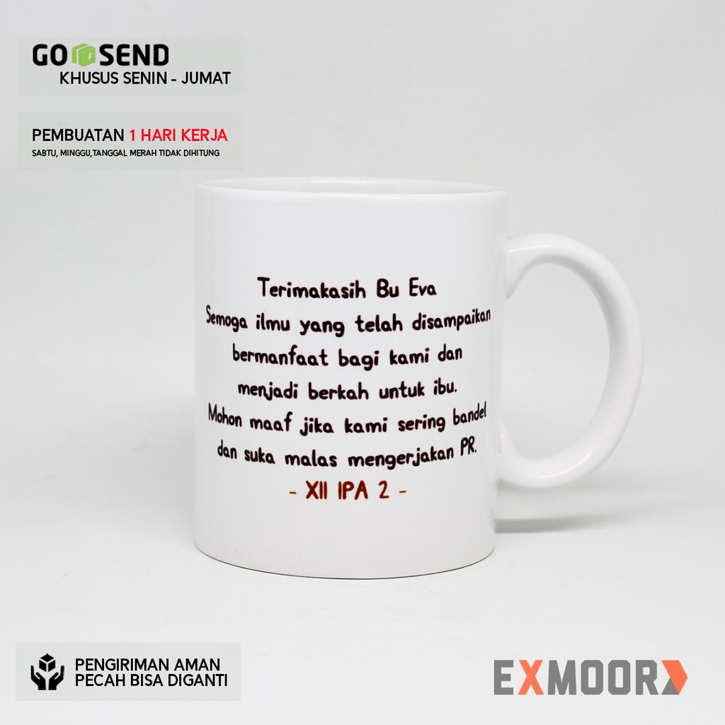 Mug Doodle Profesi Guru atau Pegawai Negeri