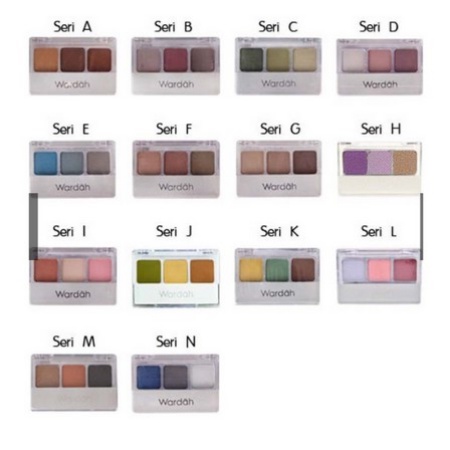 ⭐ BAGUS ⭐ WARDAH EYESHADOW 3 WARNA SERI A - N | A B G Make Up Mata