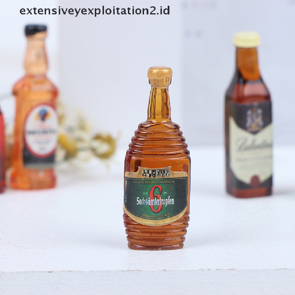 (hotter Model 1: 12) 10Pcs / Set Mainan Miniatur Botol Wine Untuk Aksesoris Dapur Rumah Boneka 1: 12