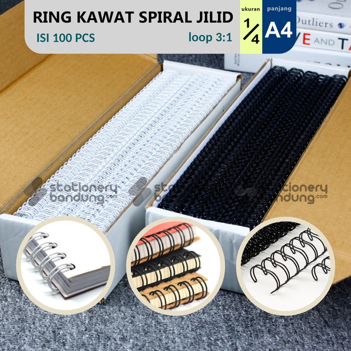 

Hot Sale Ring Kawat Spiral Jilid 1/4 A4 Spiral Wire 1/4 A4 3:1 35Lobang Diskon