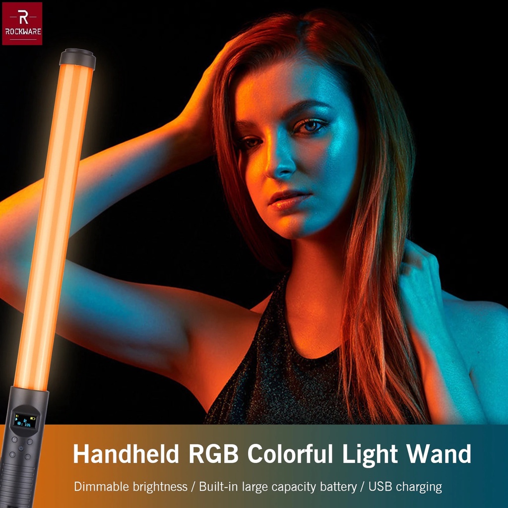 AKN88 - ROCKWARE RGB Colorful Handheld Lighting Stick - Alat Cahaya Fotografi