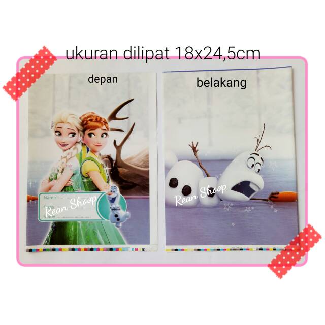 Sampul buku tulis matapelajaran mata pelajaran sekolah anak kecil karakter frozen elsa ana