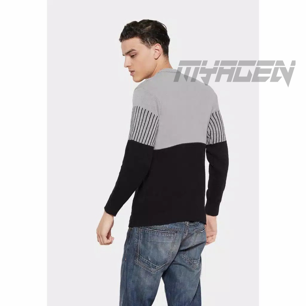 MyAgen - SWEATER RAJUT ZIKO BLACK GREY HIGH QUALITY