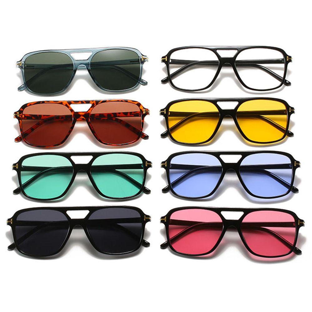 Lily Kacamata Hitam Persegi Musim Panas Warna Permen Gaya Retro UV400 Ladies Shades