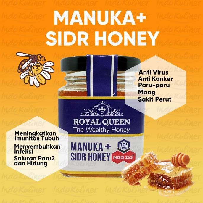 

Madu Manuka UMF 10+ MGO263+ Plus Sidr Honey Blend Royal Queen 200 Gram