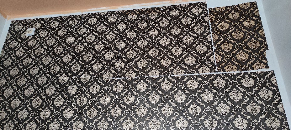 (bayar Di Tempat) Wallpaper Dinding Motif Batik Hitam Coklat