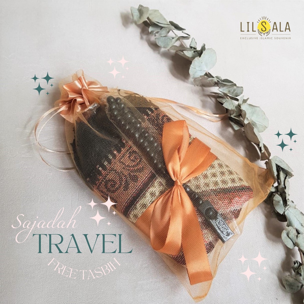 [TR]  Sajadah Travel Dewasa Souvenir Hamper Kado Tile Tasbih Kayu untuk Tasyakuran Aqiqah Tahlilan Haul