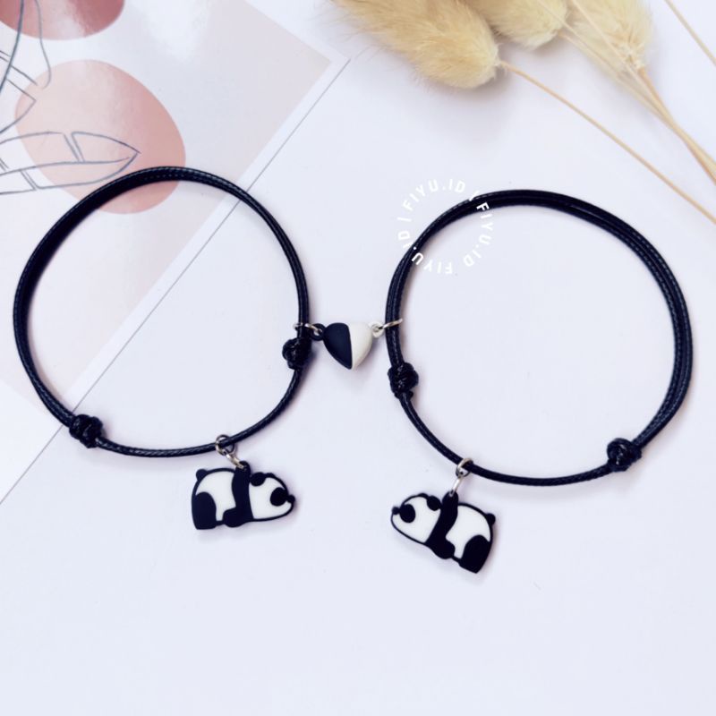 GELANG COUPLE / GELANG MAGNET KARAKTER PANDA / GELANG PERSAHABATAN