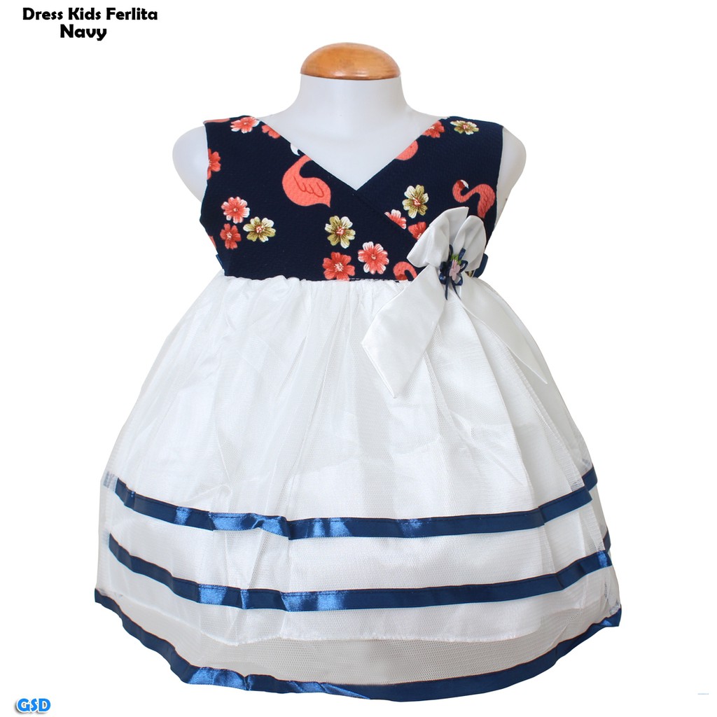 Dress kids ferlita /Terusan Satin Anak Murah/Dress Satin Anak/Gaun Pesta satin/Baju Pesta Anak Motif