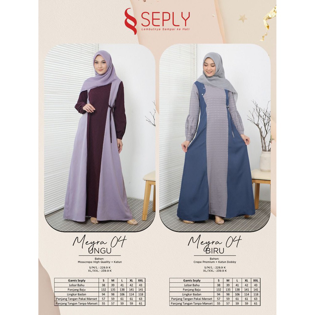 BISA COD - Gamis Katun Original SEPLY MEYRA 04 UNGU - BIRU