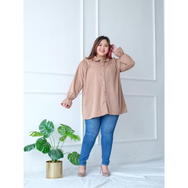 baju atasan super jumbo wanita Ld 140cm blouse alika