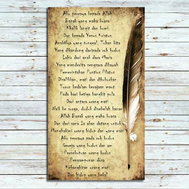 Hiasan Dinding Pengakuan Iman Rasuli Rohani Kristen Katolik Dekorasi
