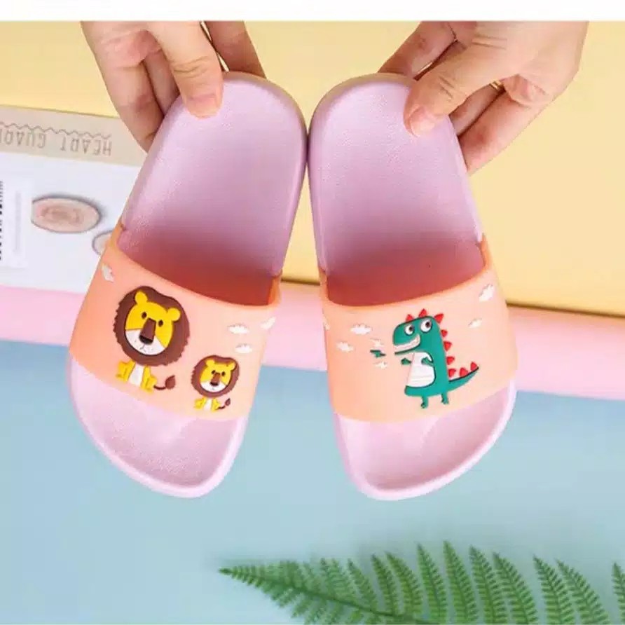 SANDAL LION JUNGLE Sandal selop karet lucu anak Laki Laki Cowok Import Kualitas Bagus