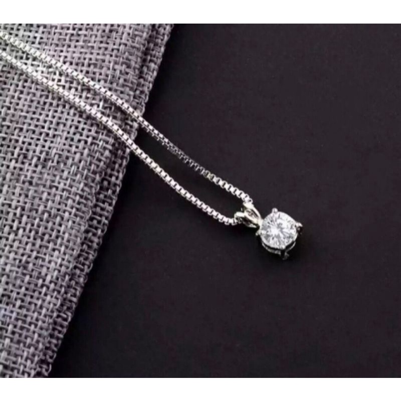 kalung free liontin mata satu silver titanium fashion wanita anti luntur dan karat