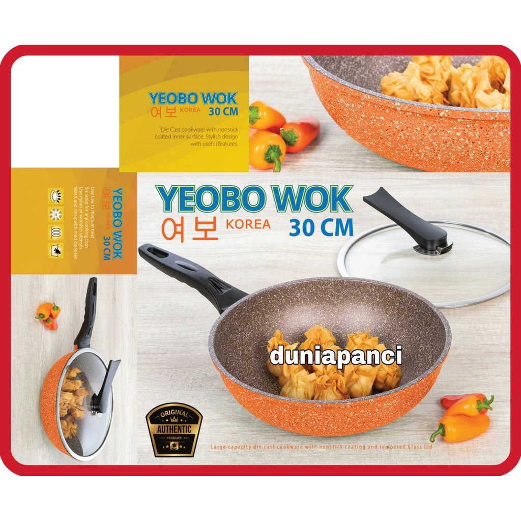 Panci Wajan Teflon Anti Lengket GRANITE ORANGE NEW YEOBO 30cm | Shopee