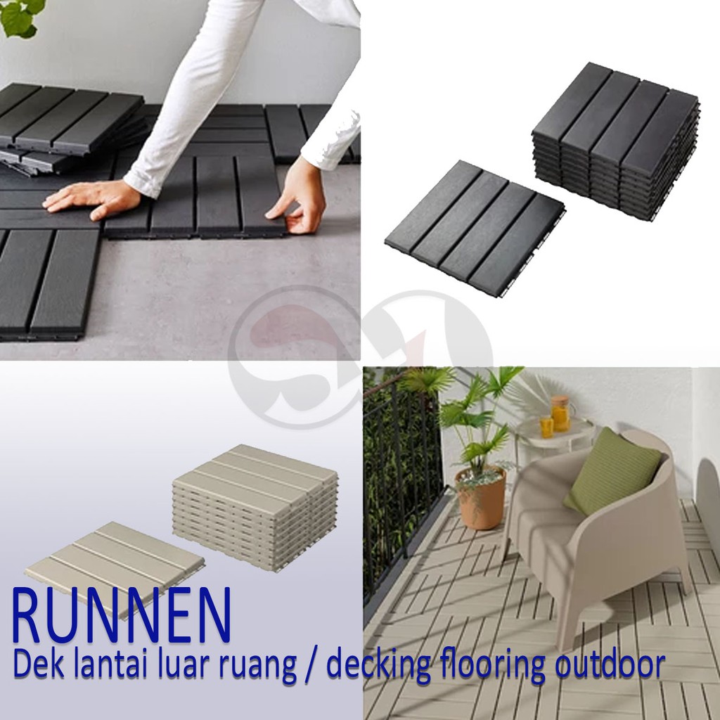 Dek lantai luar ruang /outdoor floor decking 9 pcs LANTAI LUAR