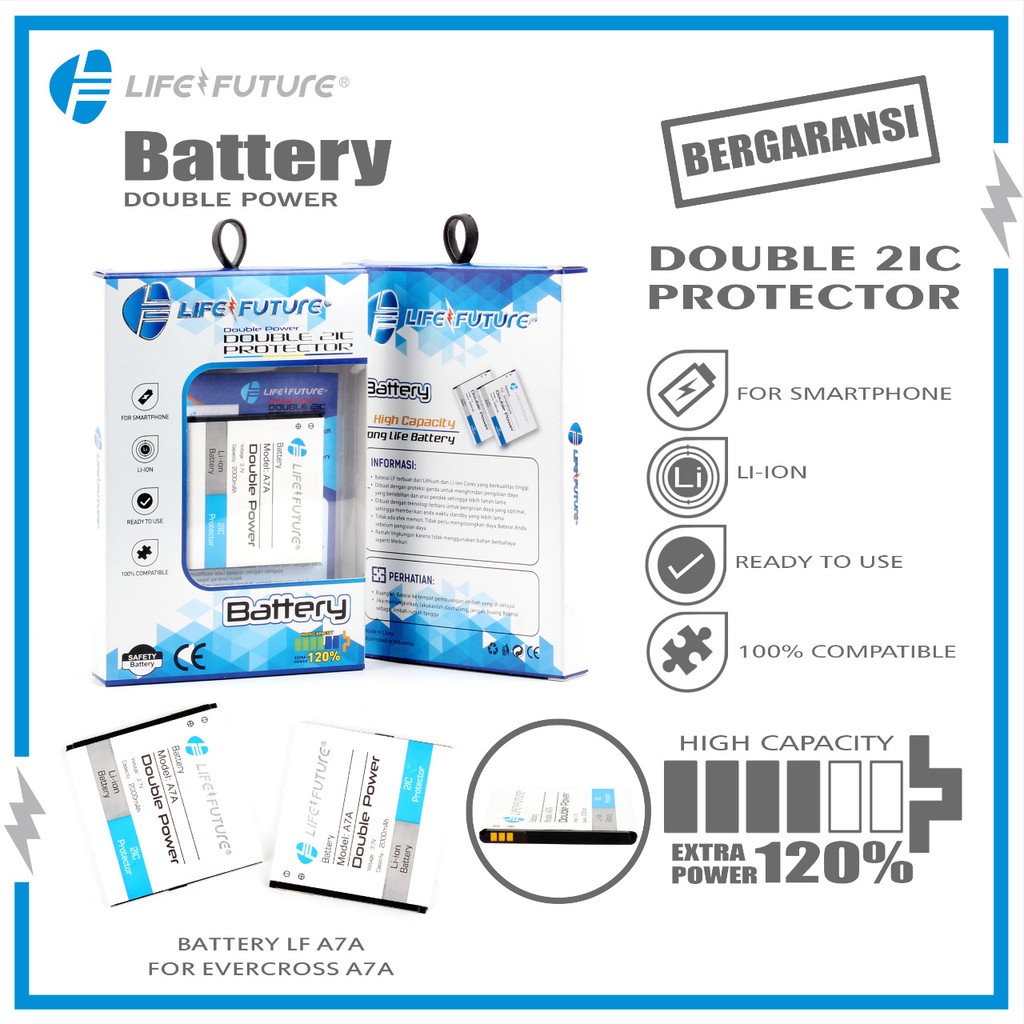 BATERAI EVERCOSS A7A / R40A DOUBLE POWER LIFE FUTURE