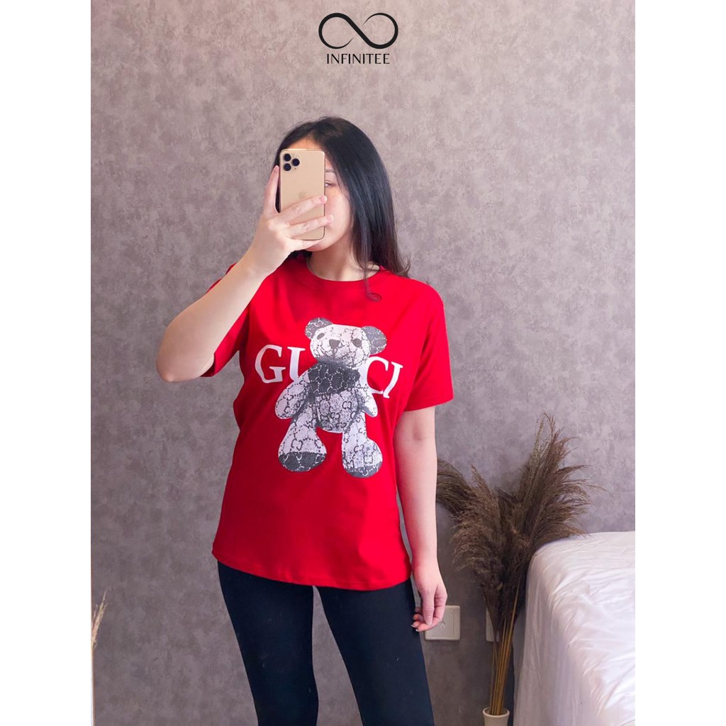 Baju Kaos Wanita Motif GcBear | TShirt Cewek Lengan Pendek | Baju Kaos Terbaru