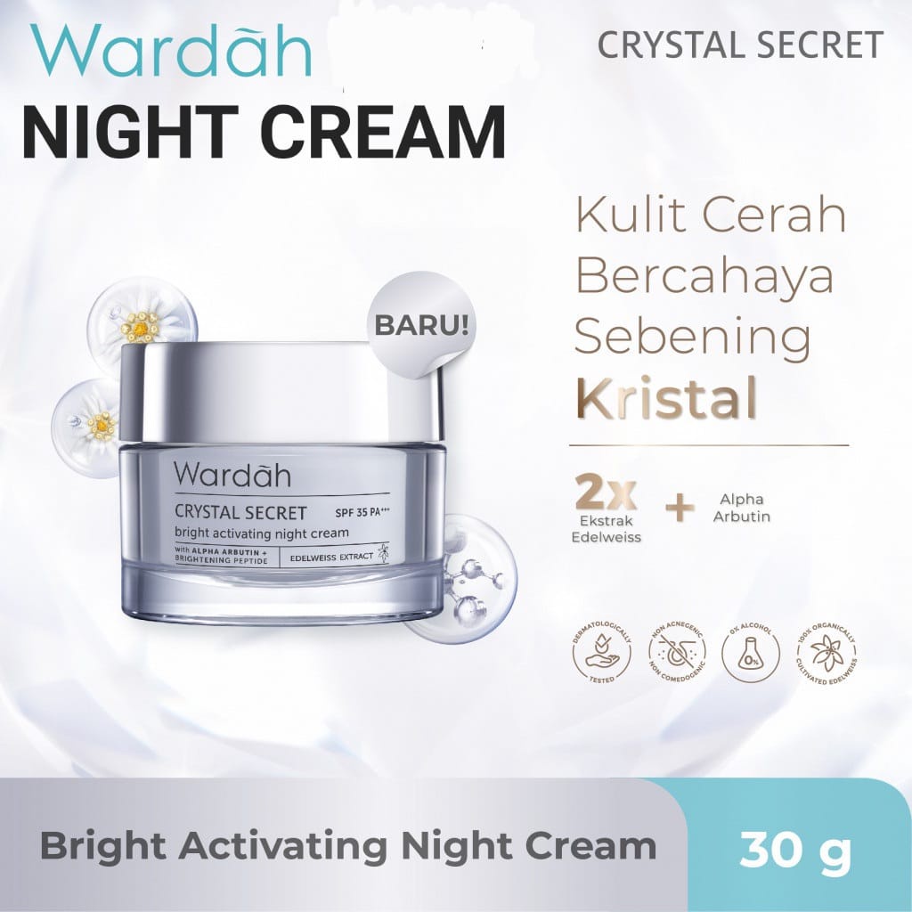 WARDAH Crystal Secret Bright Activating Night Cream 30gr ( White Secret )