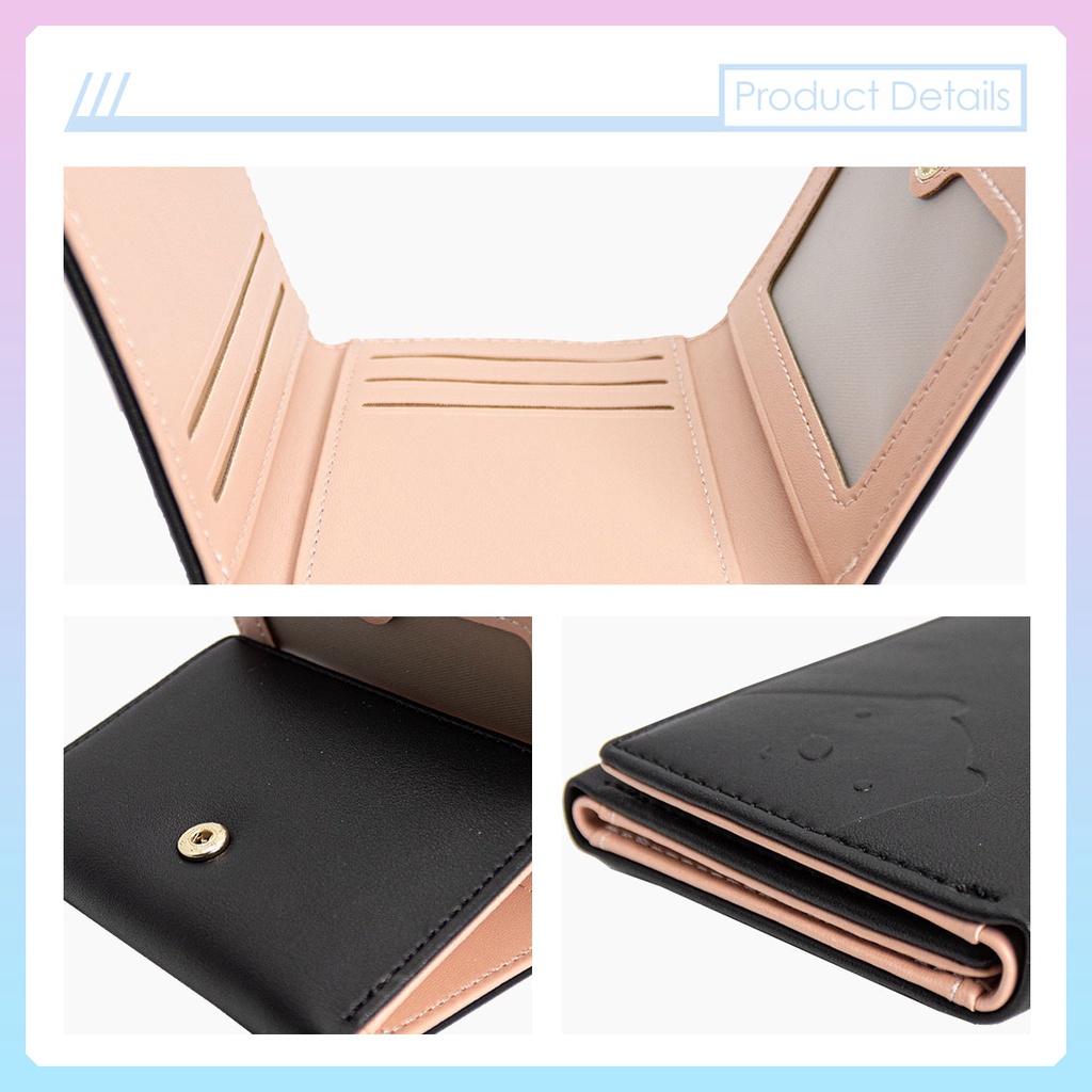 MINISO Dompet Wanita Pendek Kecil Lipat Simple Motif Binatang Lucu Karakter-6