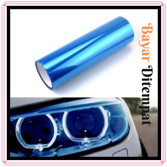 Stiker Hybrid Biru & Kuning Headlamp Headlight Stiker Lampu Mobil Motor Blue & Yellow