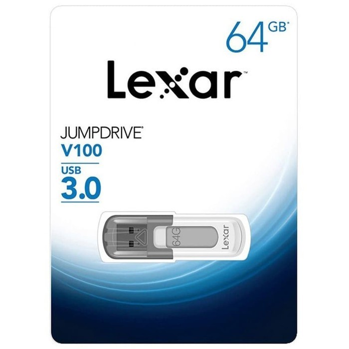 Lexar Flashdisk Jumpdrive V100 USB 3.0 32GB 64GB 128GB 256GB Garansi Resmi Original