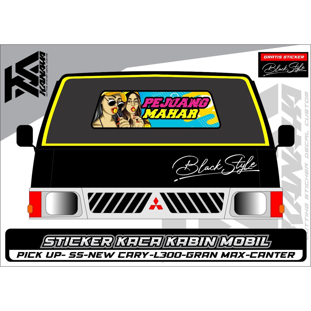 Sticker kaca Belakang /  sticker kaca kabin / Sticker kaca kabin Pickup-Kanayasticker-SS03