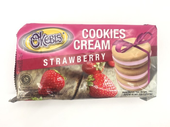 

Okebis Cream Cookies Strawberry 180gr - Kukis Dengan Krim Stroberi