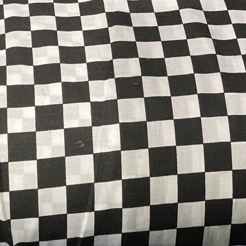 Kain Kanvas catur canvas meteran motif hitam putih checkerboard kanvas kotak