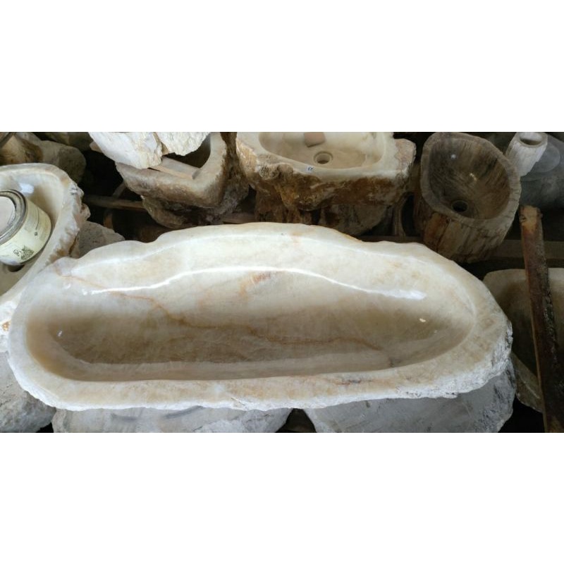 Wastafel Batu Onyx Ukuran 85 x 35 Cm