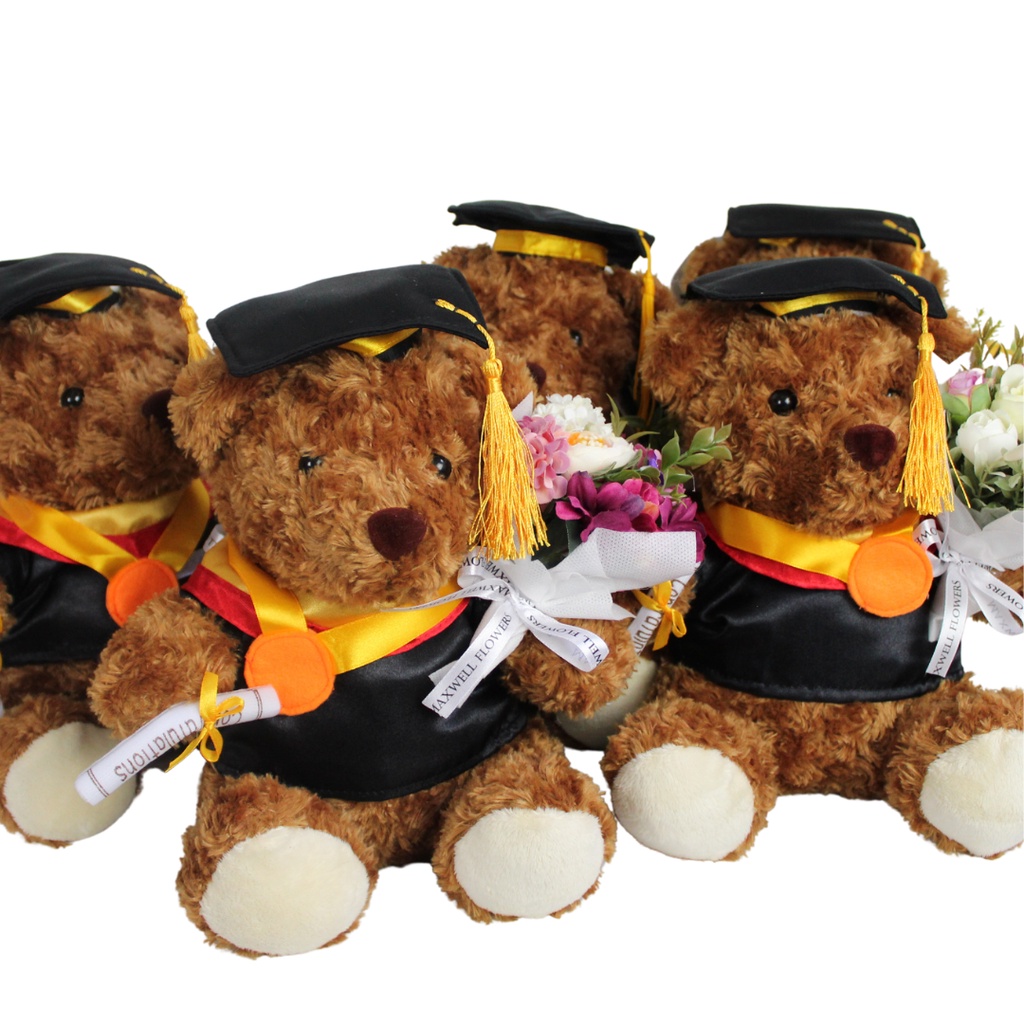 Hadiah Boneka Wisuda Buket Bunga Palsu Import Gratis Tas Maxwell Flowers
