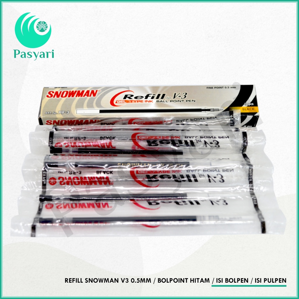 

Refill Snowman V3 0.5mm / Bolpoint Hitam / Isi Bolpen V7 Crystal / Isi Pulpen