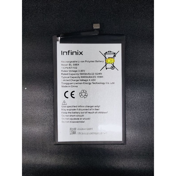 baterai hp infinix HOT 9 play X680 BL58BX original battery batre handphone BL-58BX BL 58BX BL58 BX