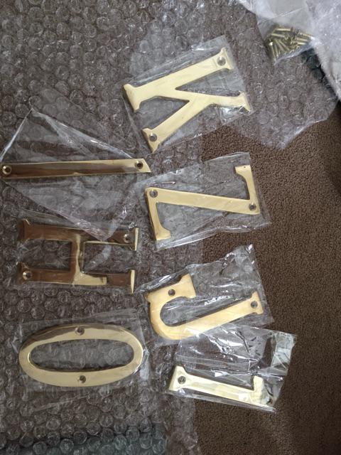 4-1/2 Symbol Plat Alamat Rumah Kuningan / Brass Plate - Garis Miring