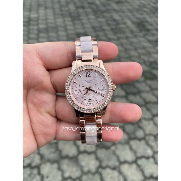 Jam Tangan Alexandre Christie Ac 2932 Original Rosegold Soft Pink Wanita