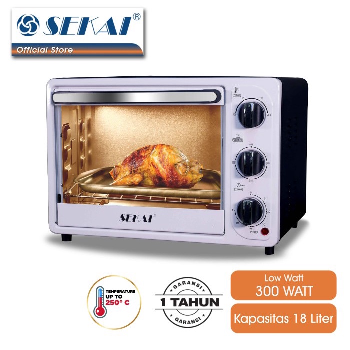 SEKAI Oven Listrik 18 Liter OV180 Electric Oven Low Watt OV-180