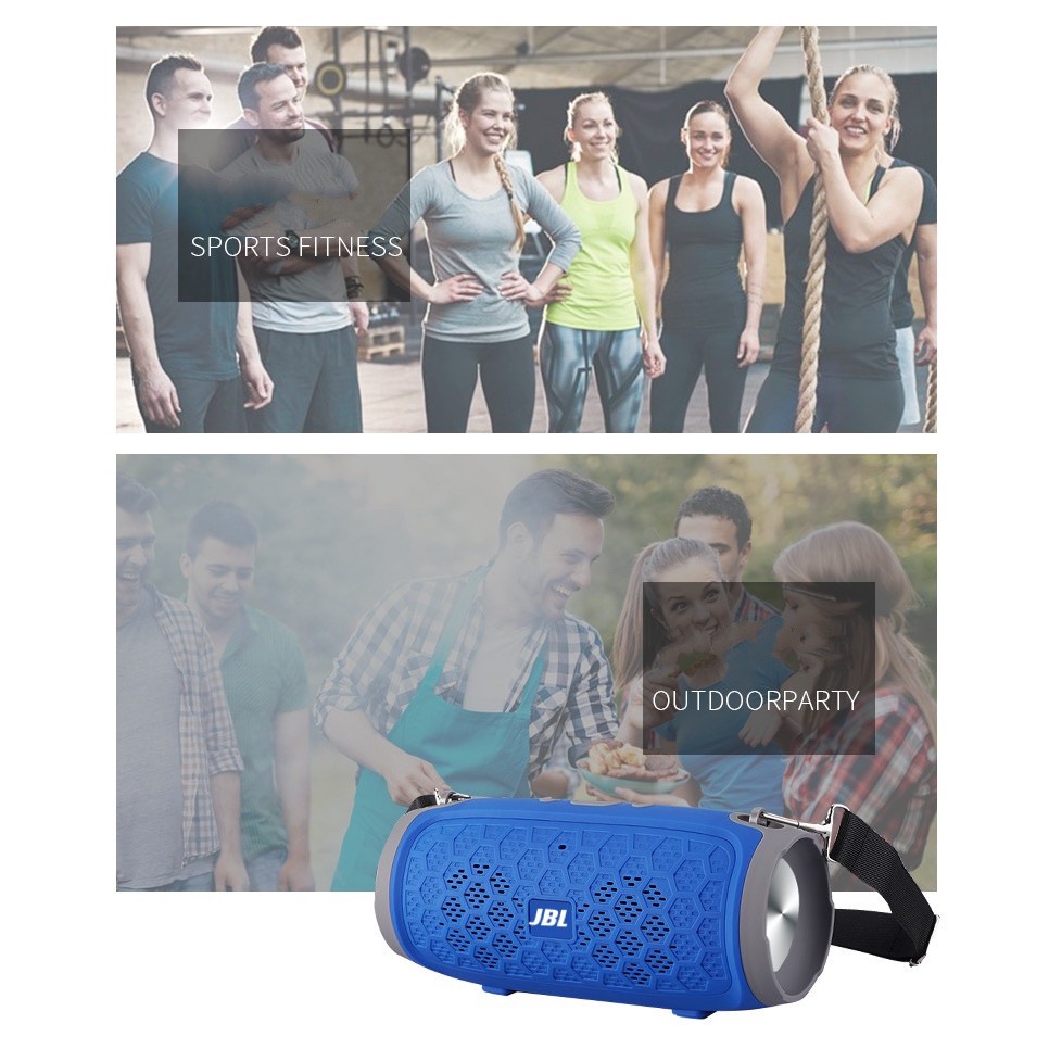 J20 Speaker Bluetooth portable wireless music box SUPER BASS + tali slempang support microSD USB Flashdisk FM