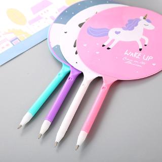 Multi fungsi Unicorn Fan Ballpoint Pen Kartun Alat Tulis 