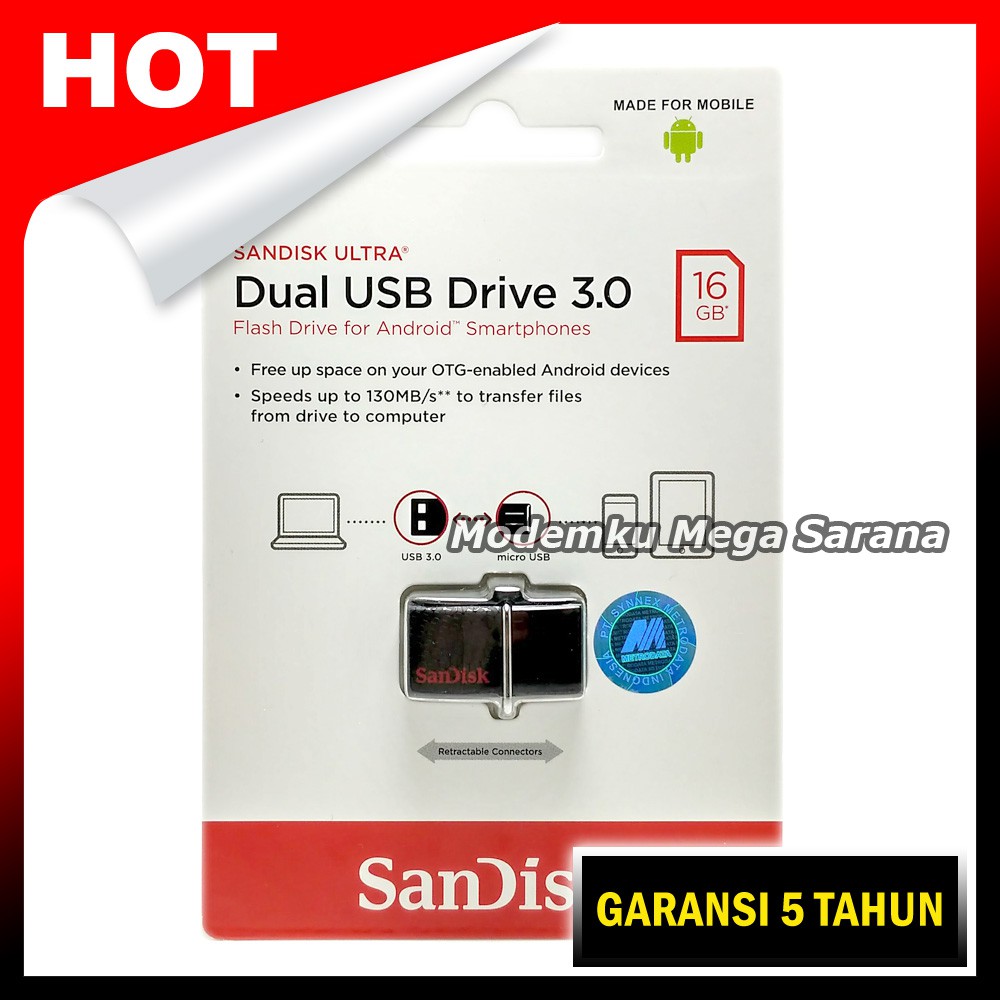 Sandisk Ultra OTG Dual USB Drive 3.0 16GB