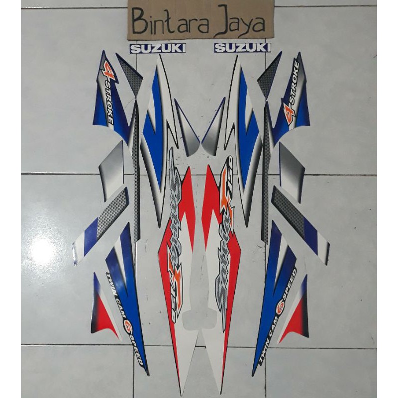 Sticker Lis Striping Suzuki Satria FU CBU Built Up Tahun 2005-2006 Hitam Biru