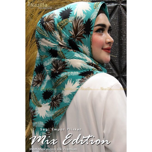 JILBAB SEGIEMPAT PLISKET MOTIF/SEGIEMPAT PLISKET MOTIF MIX EDITION ORI  NAZILLA