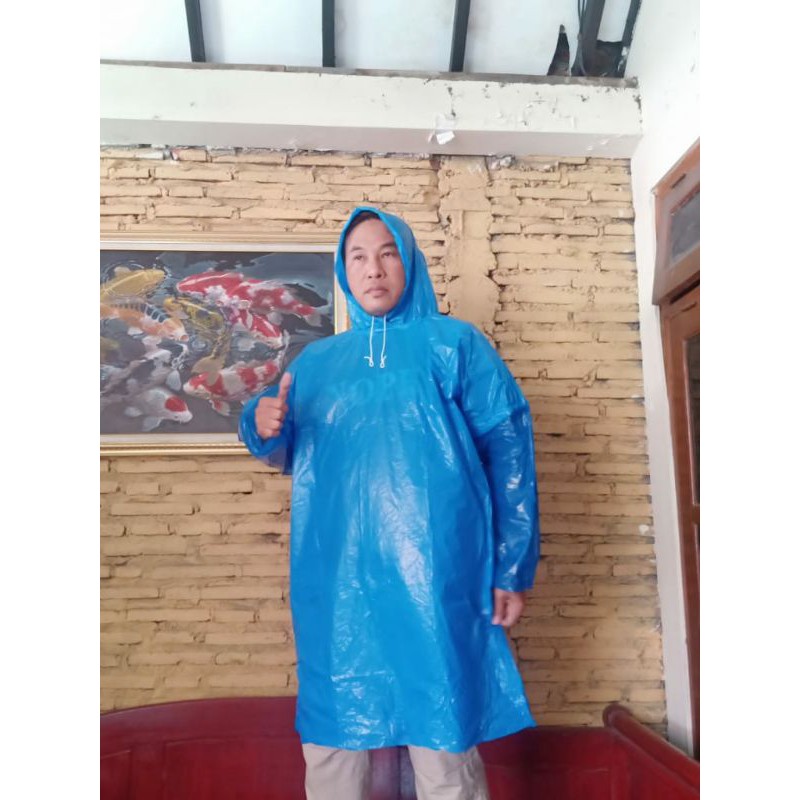 Grosir Jas Hujan Plastik Lengan Panjang HDPE Poncho Lengan Panjang Mantel Becak