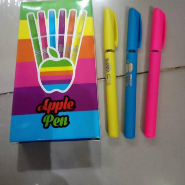 

Pulpen Gel Apple Pen Station 1 Gel Ink Pen Tinta Hitam (isi 12 pcs)