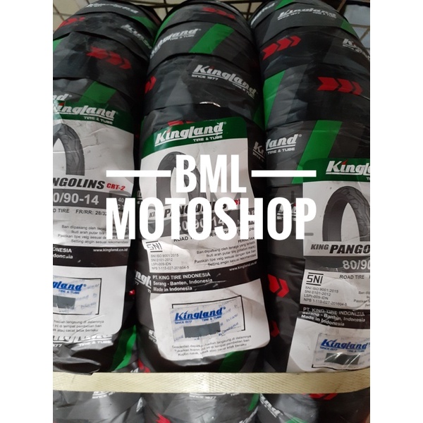 Ban Motor Tubeless Kingland 80/90-14 Pangolins Free Pentil Ban Motor Matic Ring 14 Ban Luar Motor