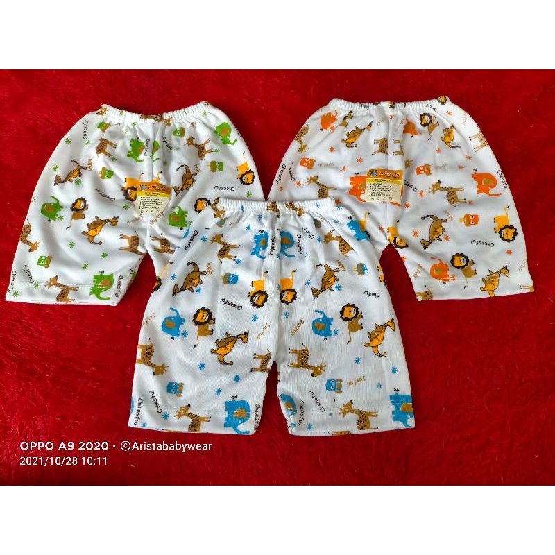 ARISTAbaby - (3PCS) CELANA PENDEK BAYI, FULL MOTIF