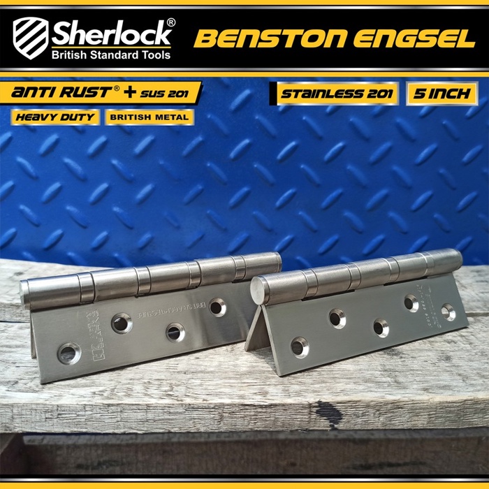 Engsel Stainless Steel 201 Ball Bearing Sherlock Engsel Pintu 5 INCH