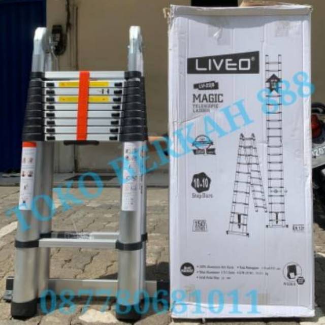 Tangga Teleskopik 8 Meter Double Merk Liveo LV228, Tangga Telescopic 8M